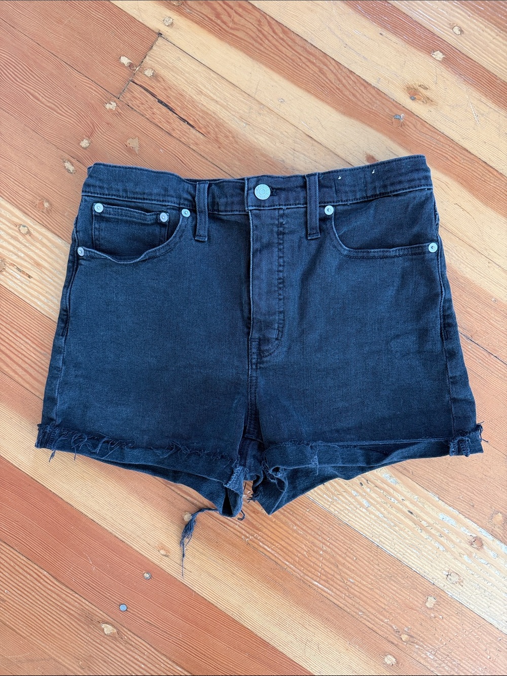 Madewell black High Rise Denim Short 28